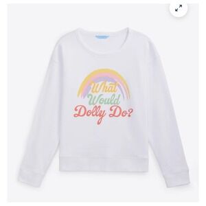 Draper James - What Would Dolly Do? Sweatshirt white small lightweight rainbow